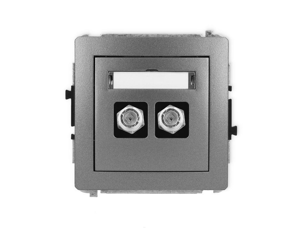 Double antenna F type socket (SAT) mechanism