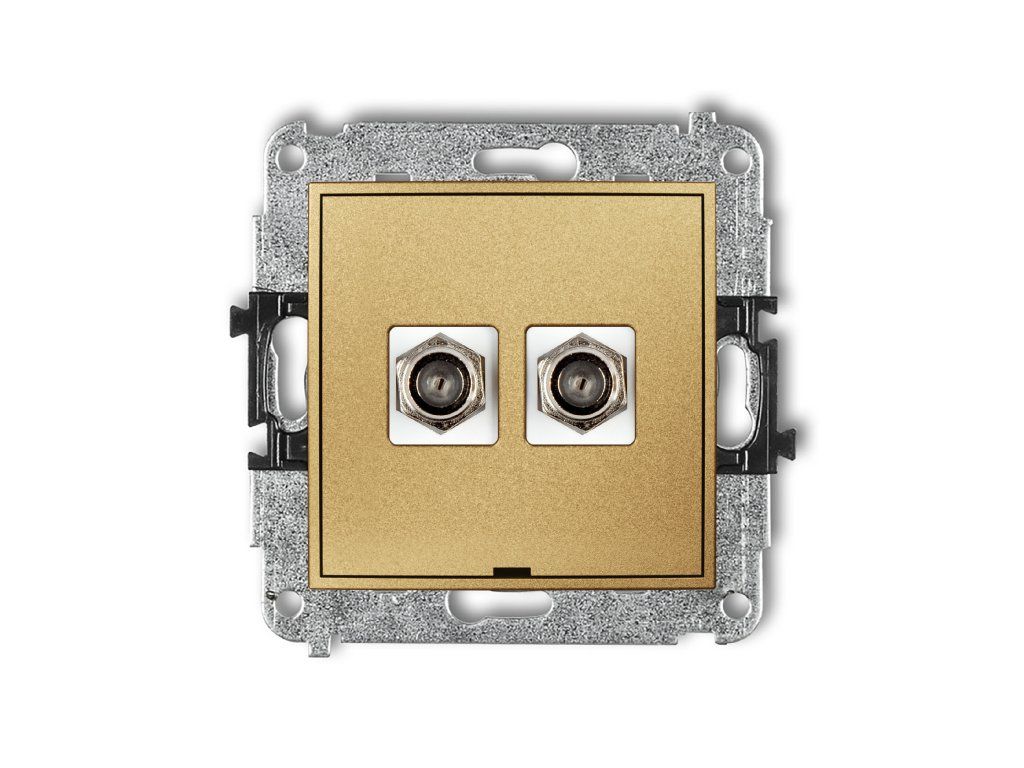 Double antenna F type socket (SAT) mechanism