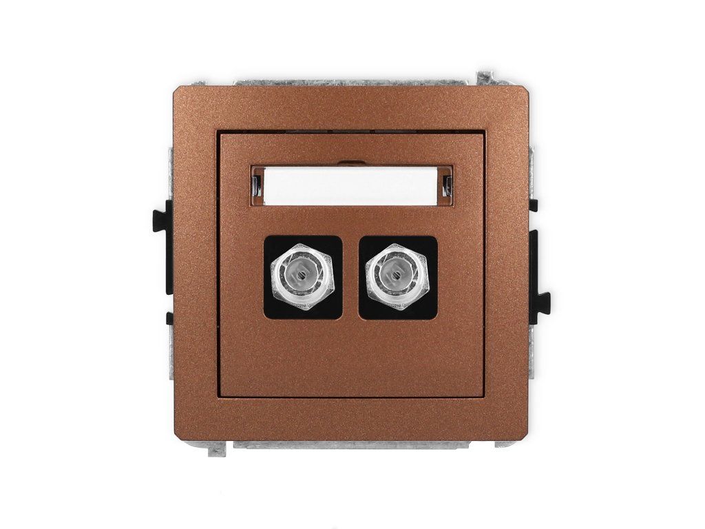 Double antenna F type socket (SAT) mechanism