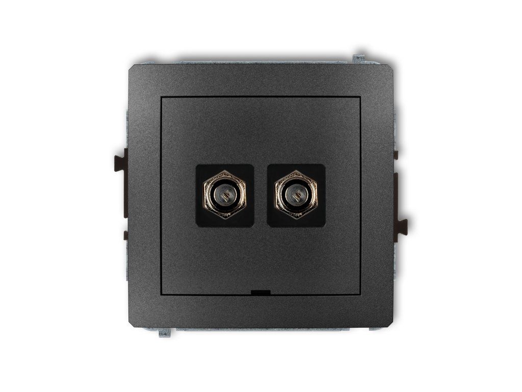 Double antenna F type socket (SAT) mechanism