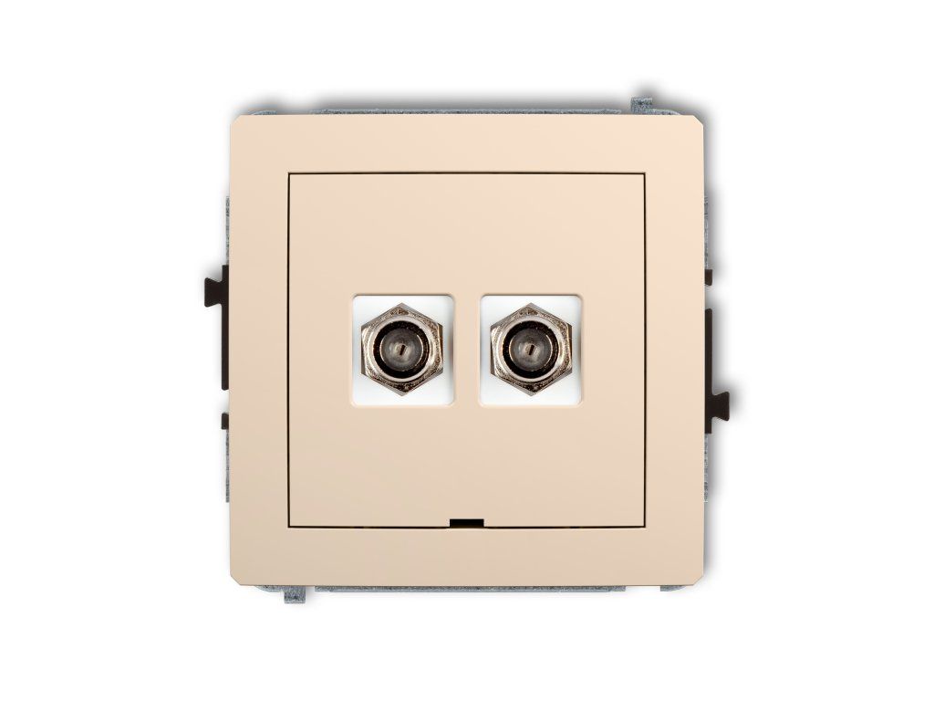 Double antenna F type socket (SAT) mechanism