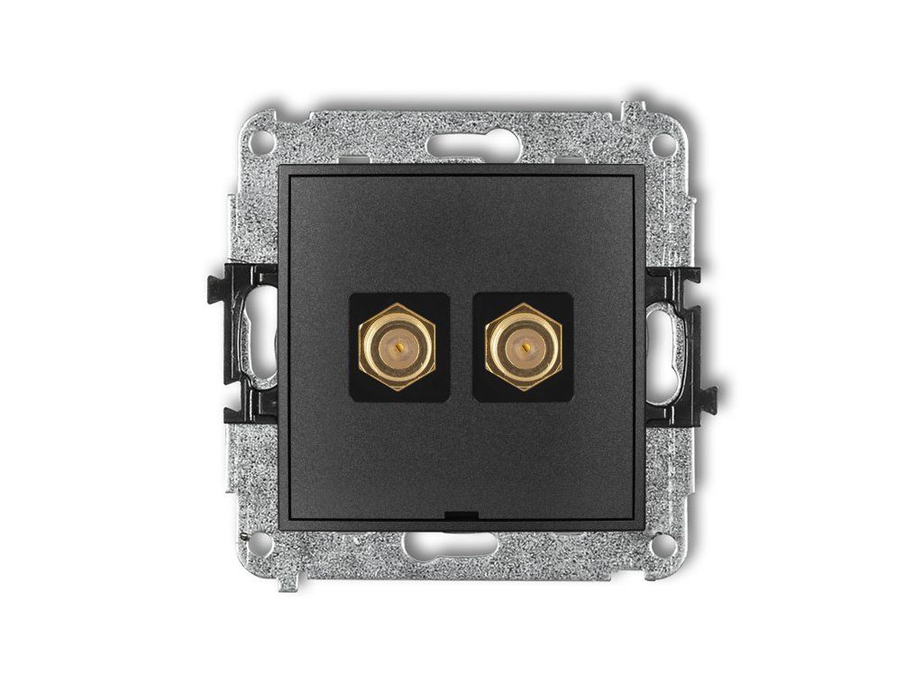 Double antenna F type socket (SAT) mechanism - gold-plated