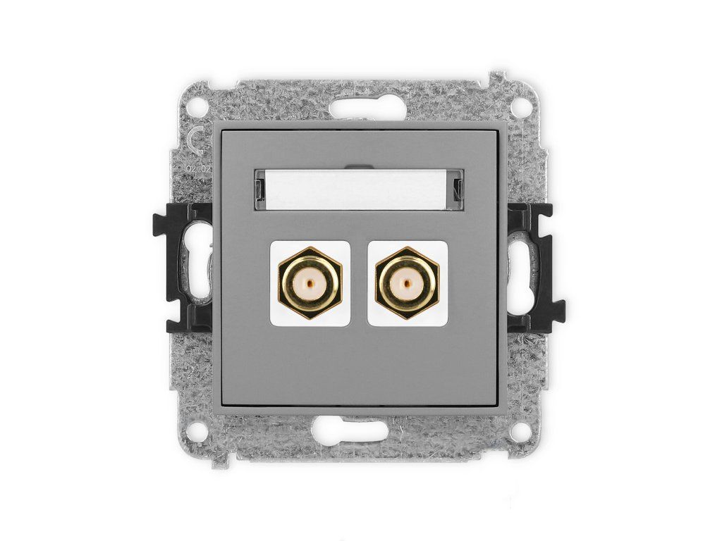 Double antenna F type socket (SAT) mechanism - gold-plated