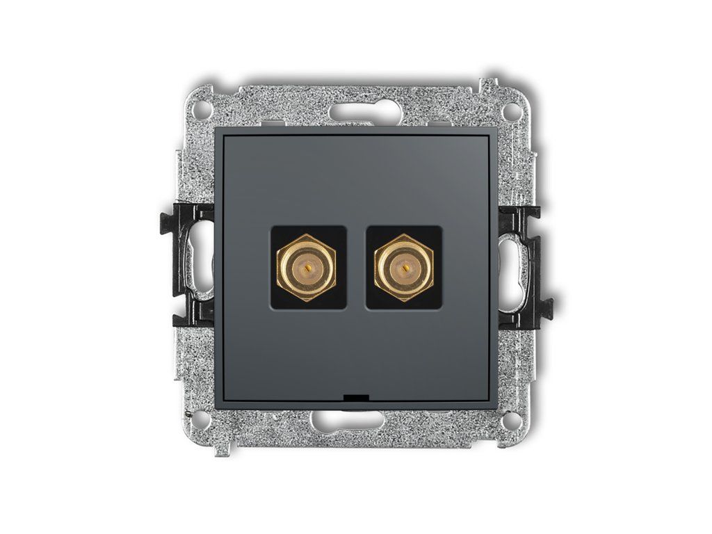 Double antenna F type socket (SAT) mechanism - gold-plated