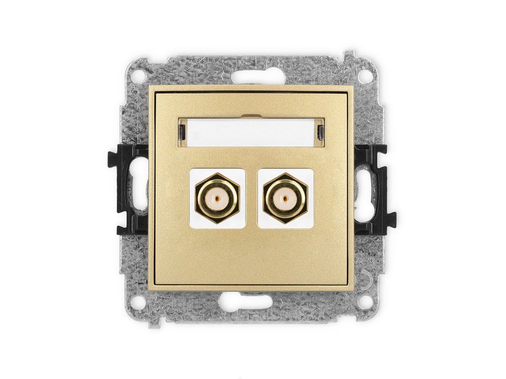 Double antenna F type socket (SAT) mechanism - gold-plated