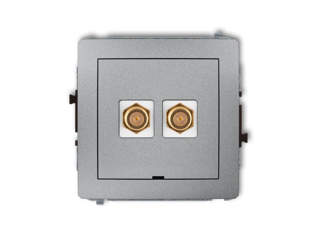 Double antenna F type socket (SAT) mechanism - gold-plated