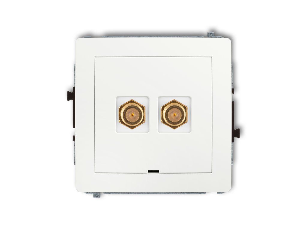 Double antenna F type socket (SAT) mechanism - gold-plated