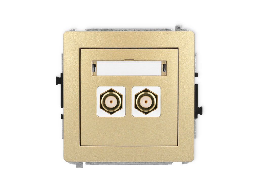 Double antenna F type socket (SAT) mechanism - gold-plated