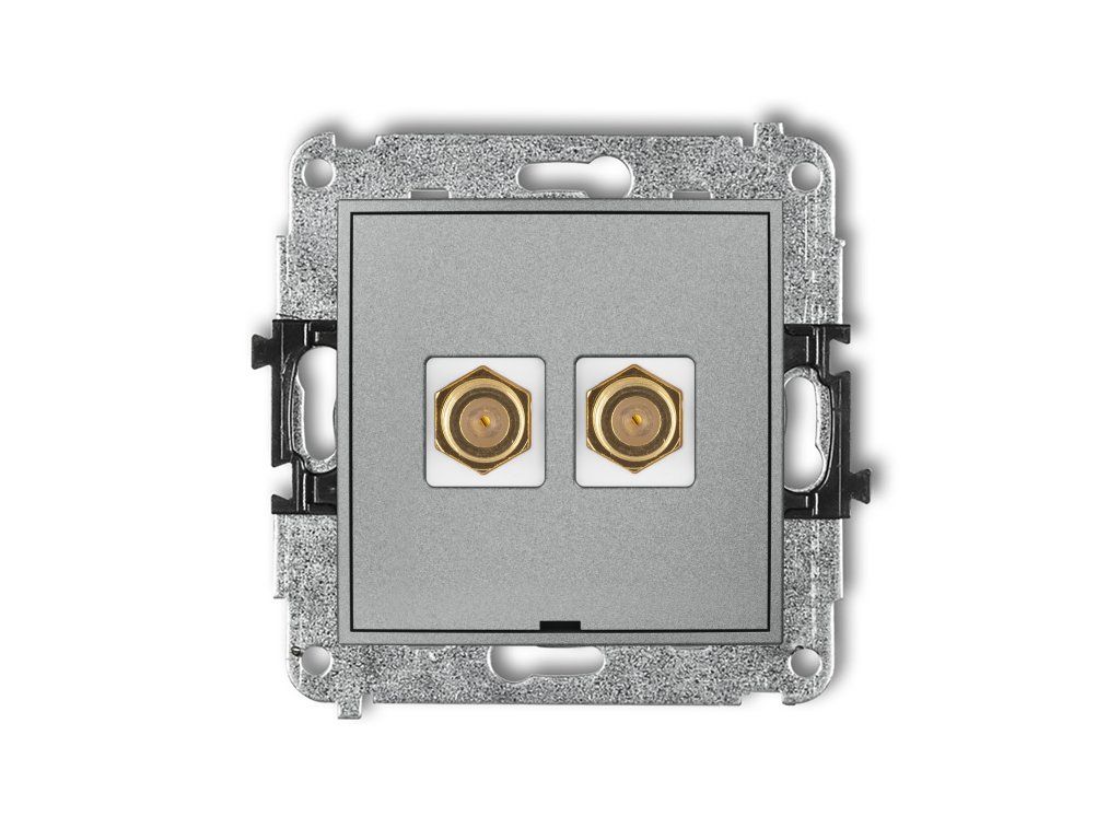 Double antenna F type socket (SAT) mechanism - gold-plated