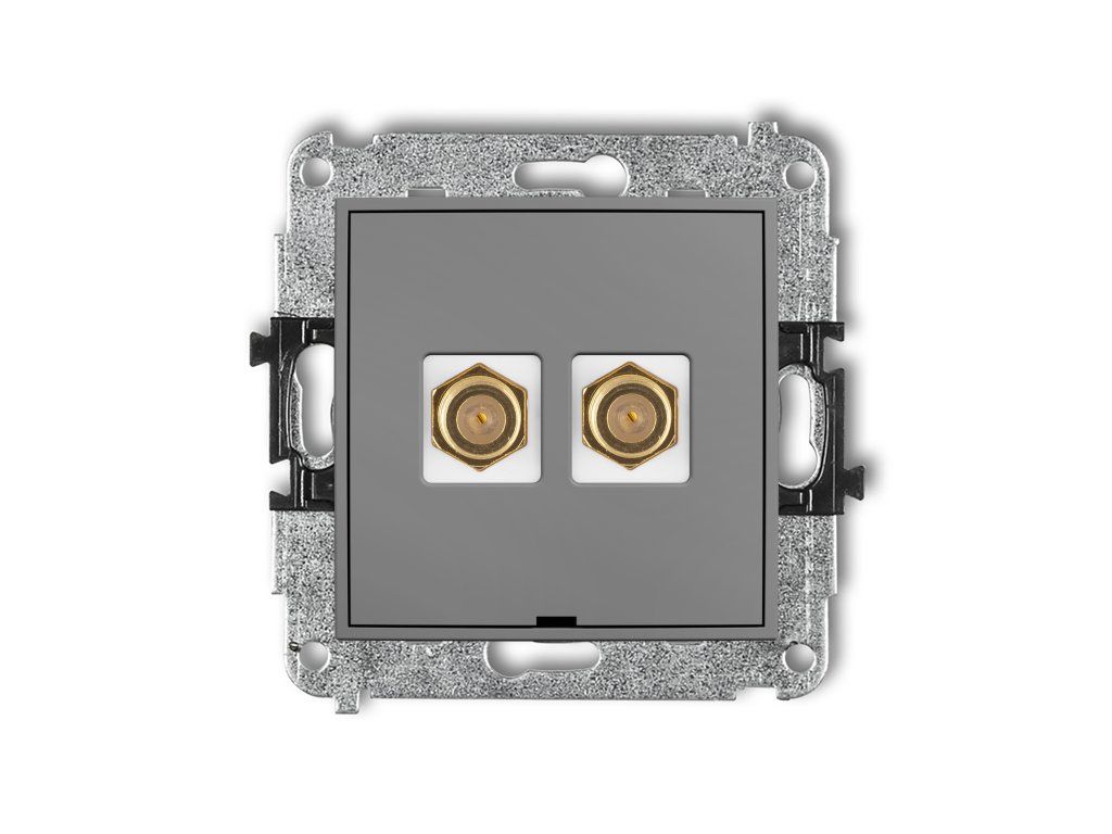 Double antenna F type socket (SAT) mechanism - gold-plated