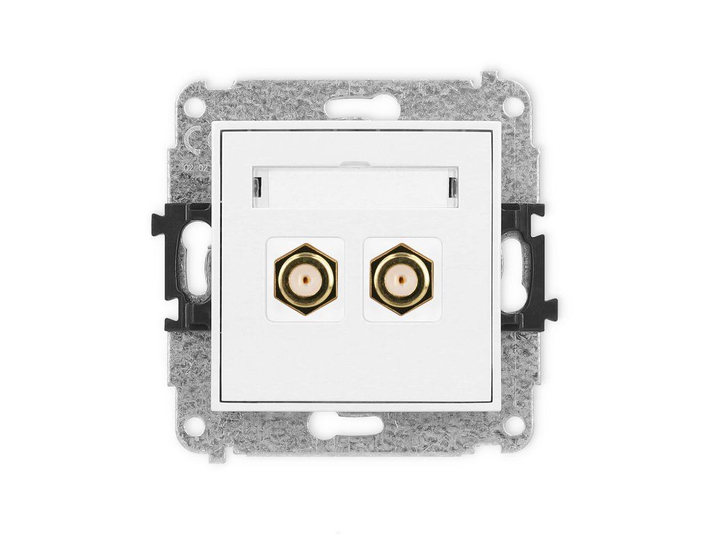 Double antenna F type socket (SAT) mechanism - gold-plated