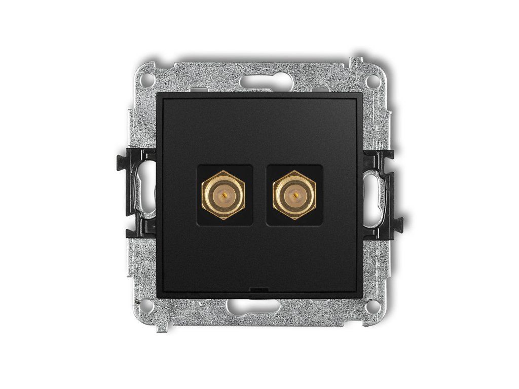 Double antenna F type socket (SAT) mechanism - gold-plated