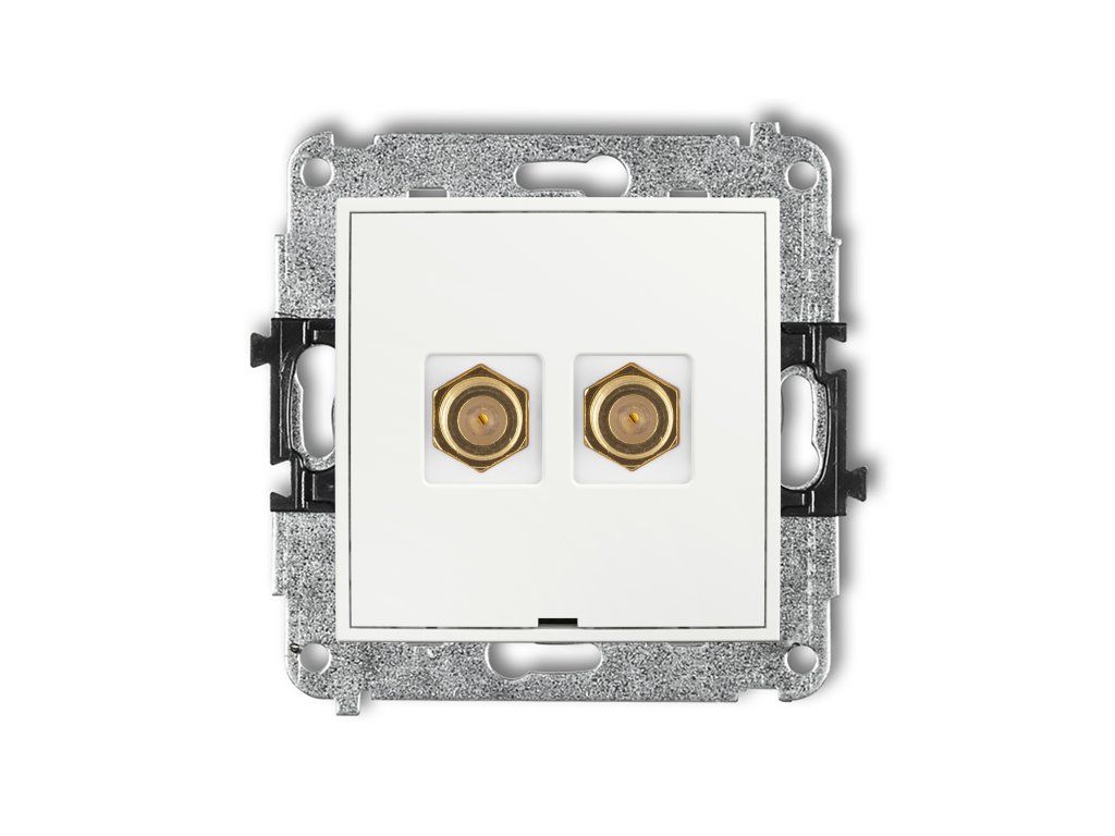 Double antenna F type socket (SAT) mechanism - gold-plated