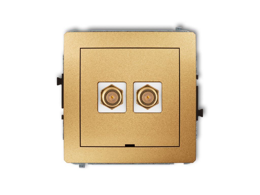Double antenna F type socket (SAT) mechanism - gold-plated