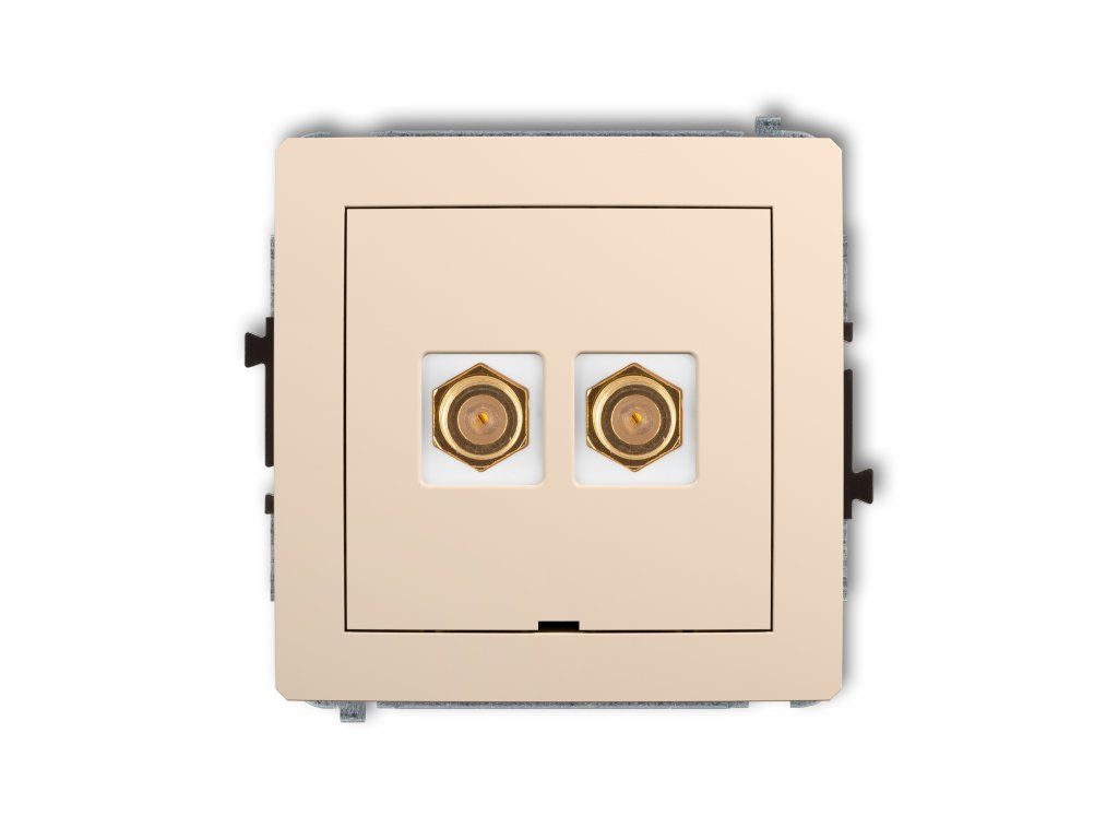 Double antenna F type socket (SAT) mechanism - gold-plated