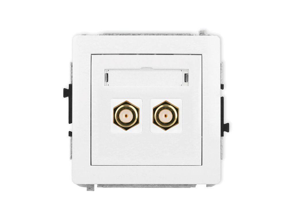 Double antenna F type socket (SAT) mechanism - gold-plated
