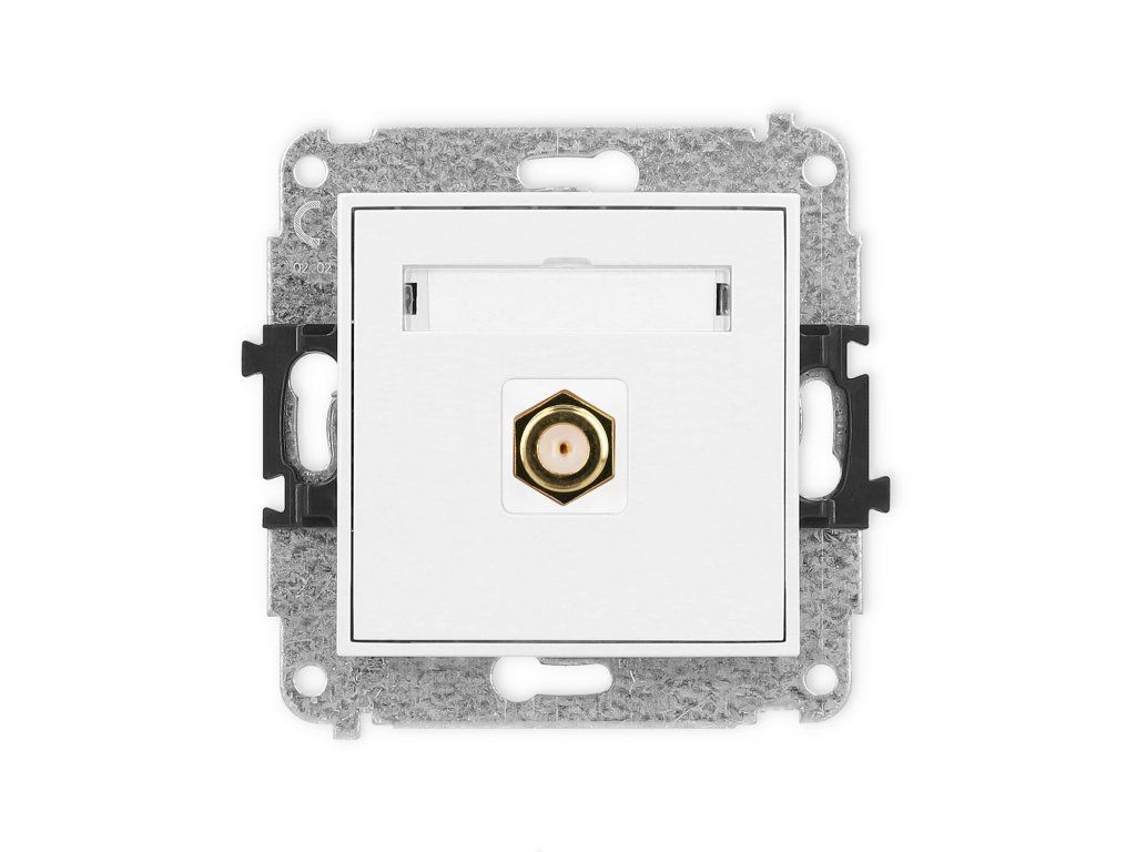 Single antenna F type socket (SAT) mechanism - gold-plated