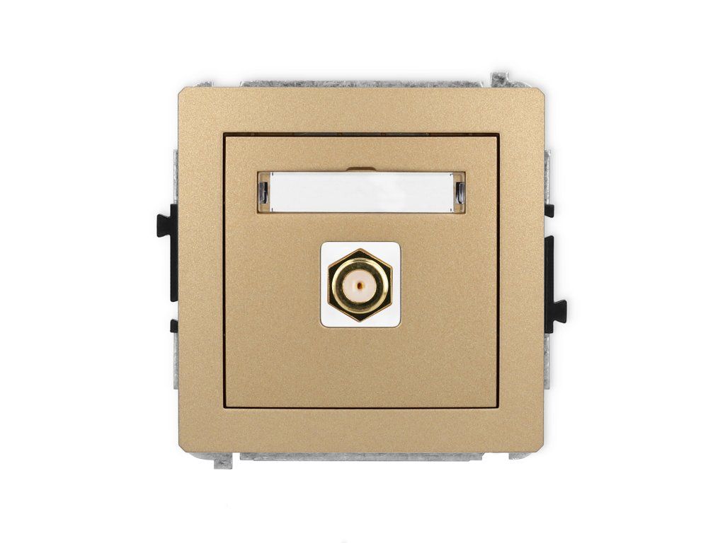 Single antenna F type socket (SAT) mechanism - gold-plated