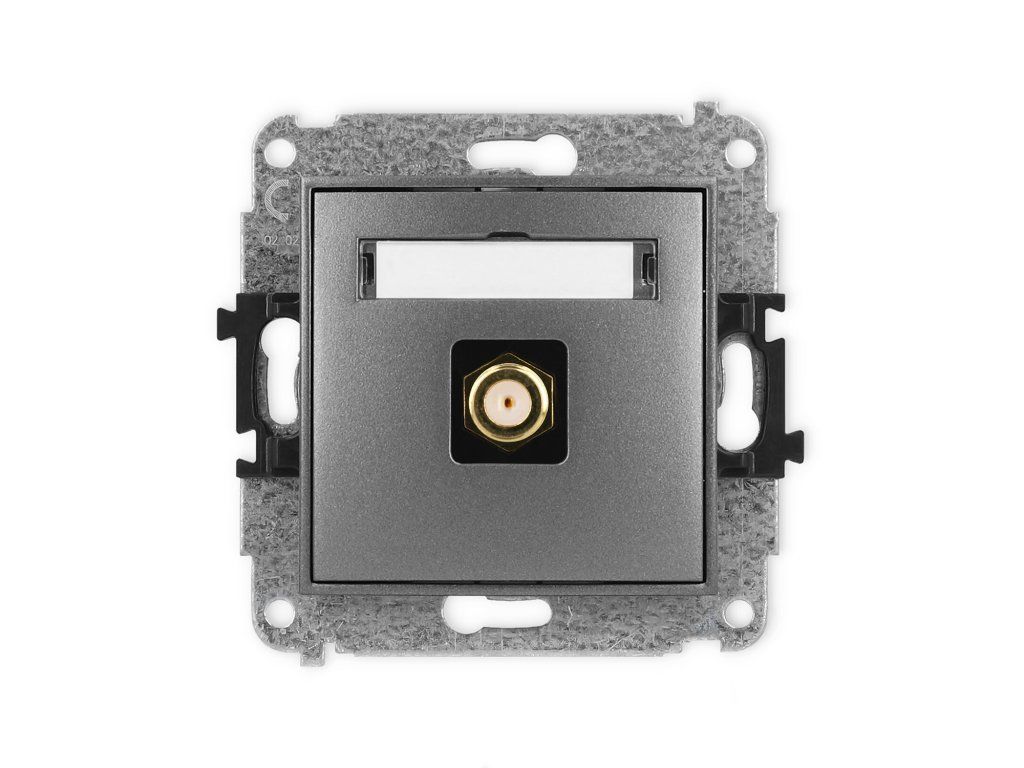 Single antenna F type socket (SAT) mechanism - gold-plated