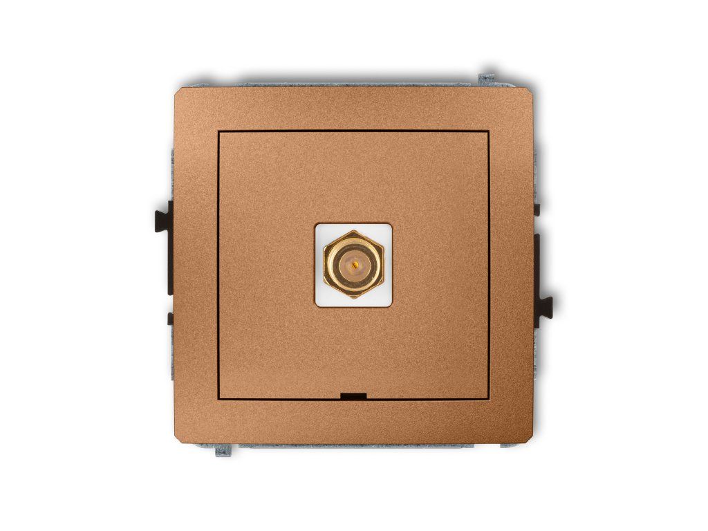 Single antenna F type socket (SAT) mechanism - gold-plated