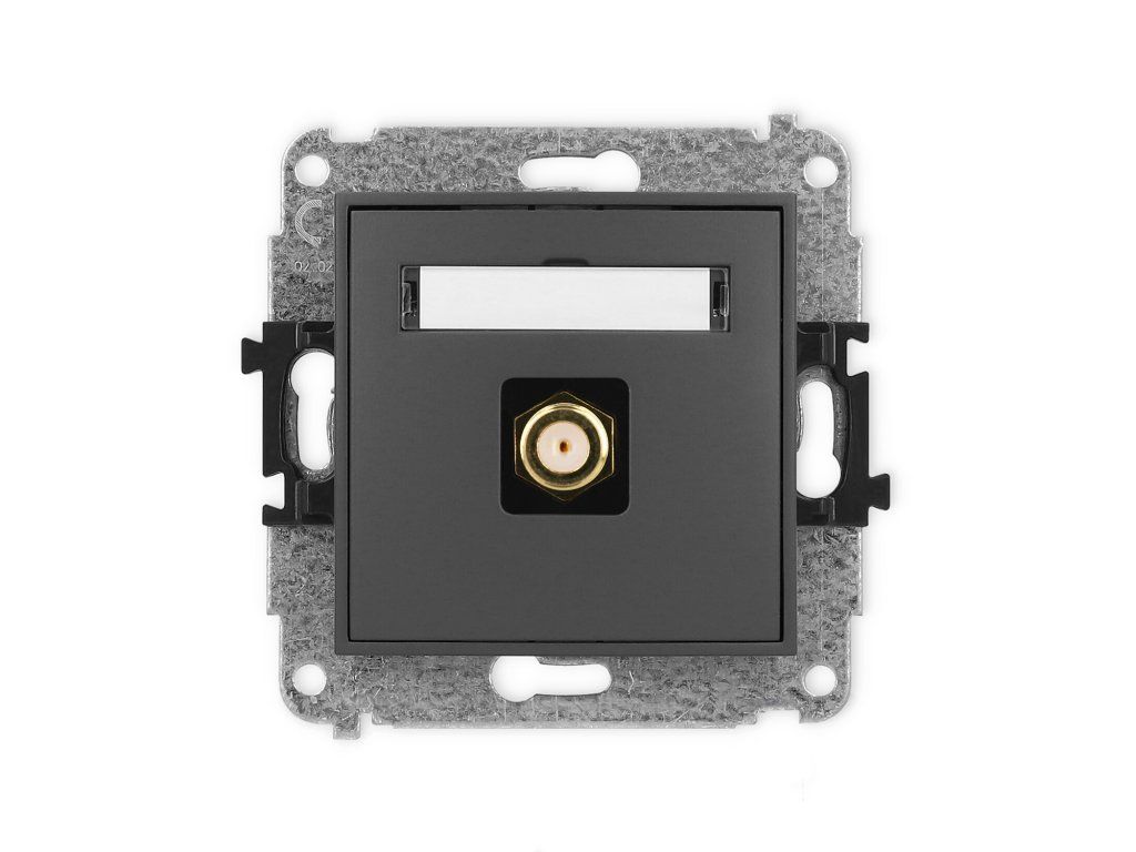 Single antenna F type socket (SAT) mechanism - gold-plated