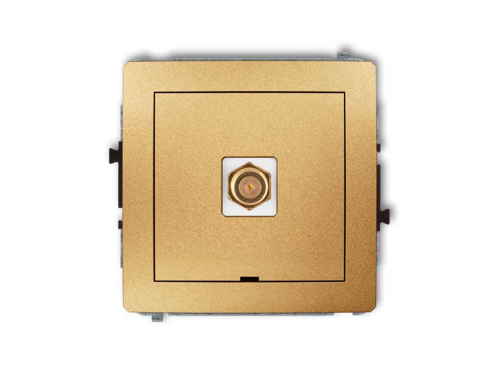 Single antenna F type socket (SAT) mechanism - gold-plated