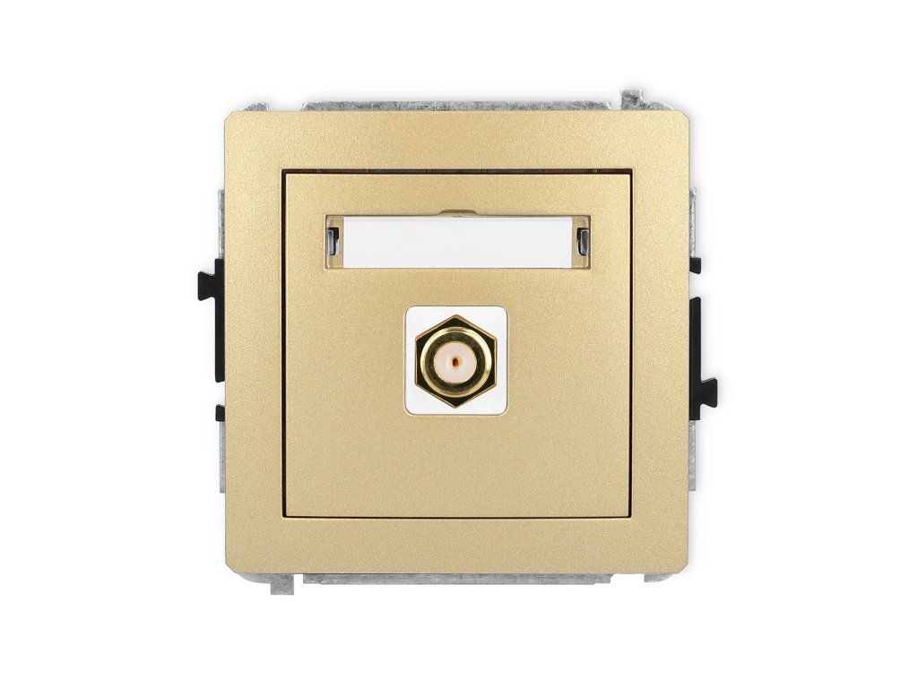 Single antenna F type socket (SAT) mechanism - gold-plated