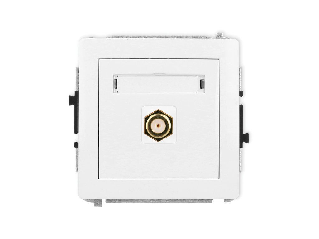 Single antenna F type socket (SAT) mechanism - gold-plated