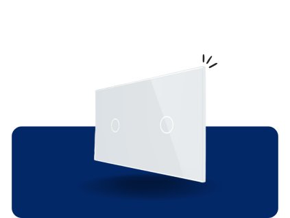 LIVOLO VL C7 C1C1 11 sklenený 2 rámik biely VL C7 C1C1 11