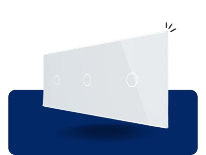 LIVOLO VL C7 C1C1C1 11 sklenený 3 rámik biely VL C7 C1C1C1 11