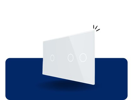 LIVOLO VL C7 C1C2 11 sklenený 2 rámik biely VL C7 C1C2 11