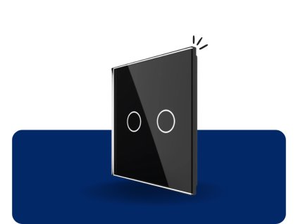 LIVOLO 2C 12 sklenený 1 rámik čierny VL C7 C2 12