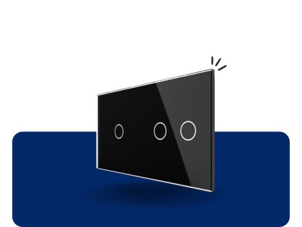 LIVOLO VL C7 C1C2 12 sklenený 2 rámik čierny VL C7 C1C2 12