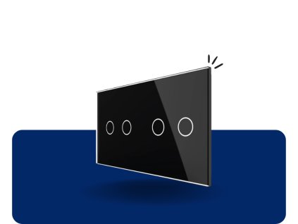 LIVOLO VL C7 C2C2 12 sklenený 2 rámik čierny VL C7 C2C2 12