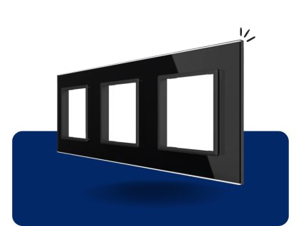 LIVOLO SR SR SR 12 sklenený 3 rámik čierny VL C7 SRSRSR 12