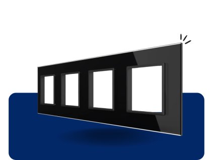 LIVOLO SR SR SR SR 12 sklenený 4 rámik čierny VL C7 4SR 12