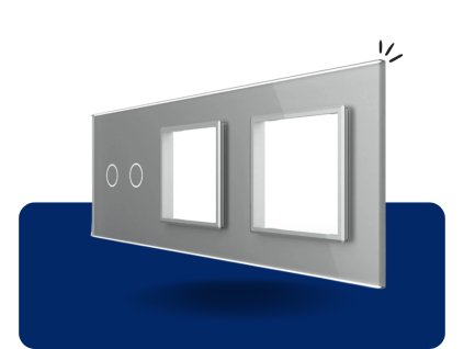 LIVOLO 2C SR SR 15 sklenený 3 rámik strieborný VL C7 C2SRSR 15