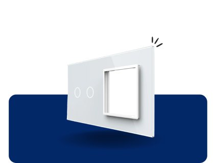 LIVOLO 2C SR 11 sklenený 2 rámik biely VL C7 C2SR 11