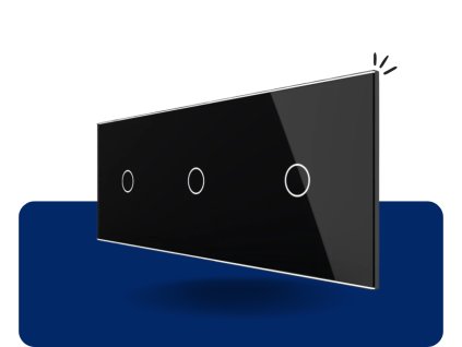 LIVOLO VL C7 C1C1C1 12 sklenený 3 rámik čierny VL C7 C1C1C1 12