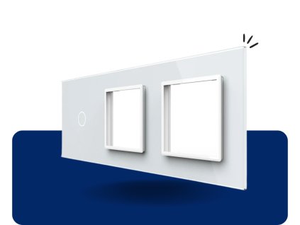 LIVOLO 1C SR SR 11 sklenený 3 rámik biely VL C7 C1SRSR 11