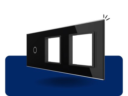 LIVOLO 1C SR SR 12 sklenený 3 rámik čierny VL C7 C1SRSR 12