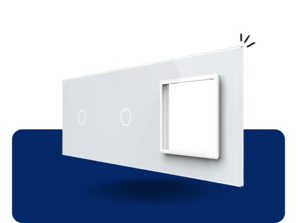 LIVOLO 1C 1C SR 11 sklenený 3 rámik biely VL C7 C1C1SR 11