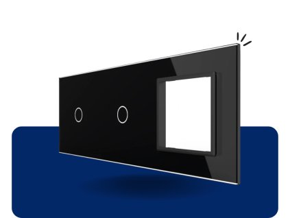 LIVOLO 1C 1C SR 12 sklenený 3 rámik čierny VL C7 C1C1SR 12