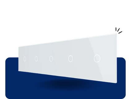 LIVOLO 1C 1C 1C 1C 1C 11 sklenený 5 rámik biely VL C7 5C1 11