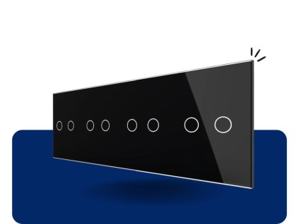 LIVOLO 2C 2C 2C 2C 12 sklenený 4 rámik čierny VL C7 4C2 12