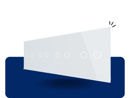 LIVOLO 2C 2C 2C 2C 11 sklenený 4 rámik biely VL C7 4C2 11