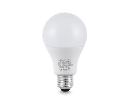 LED Žiarovka MINALOX A70 E27:10W:24V 3000K