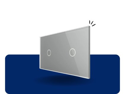 LIVOLO VL C7 C1C1 15 sklenený 2 rámik strieborný VL C7 C1C1 15