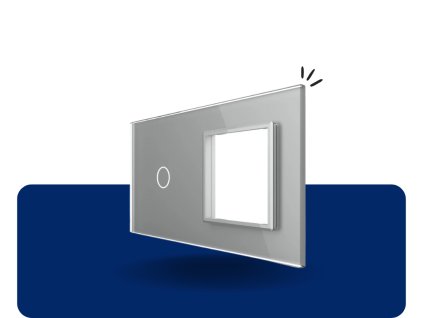 LIVOLO 1C SR 15 sklenený 2 rámik strieborný VL C7 C1SR 15