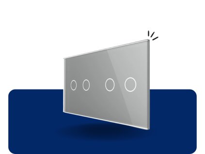 LIVOLO 2C 2C 15 sklenený 2 rámik strieborný VL C7 C2C2 1